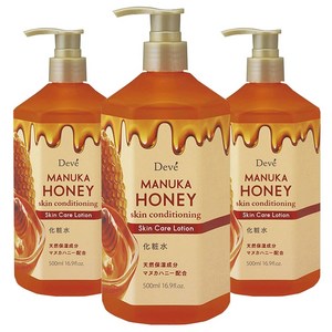쿠마노 디브 마누카 허니 스킨 컨디셔닝 스킨 케어 로션 화장수, 500ml, 3개