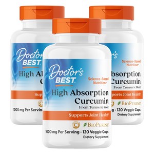 닥터스베스트 하이 앱솔션 커큐민 1000mg 캡슐, 120정, 3개