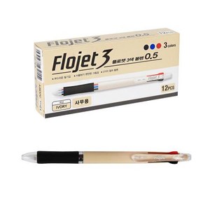 모닝글로리 플로젯 3색 0.5 볼펜 (아이보리 12개입) 1타 83253, 단품, 단품