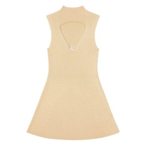 디젤 M올로니 키홀 넥 골지 드레스, 베이지계열, Standard M