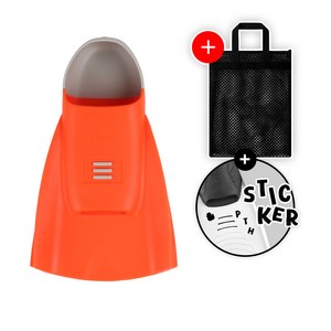 DMC 디엠씨 하이드로 훈련용 숏핀 수영 오리발 오렌지 + 망사가방 증정