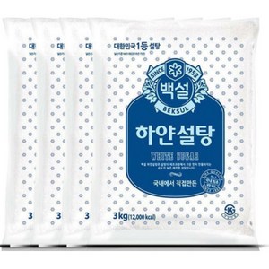 백설 하얀설탕 3kg 4봉, 4개