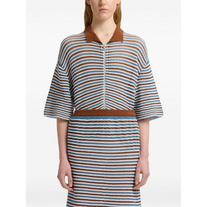 마르니 A라인 스트라이프 크로셰 스커트, 브라운계열+화이트계열, Italy 42(KR 55-66)