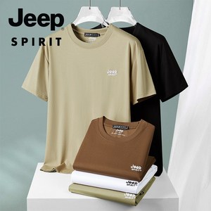 JEEP SPIRIT 남자 캐주얼 반팔 티셔츠 남성 여름 패션 TS68027