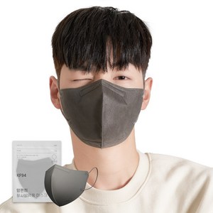 [5매입 포장] 맘편히 새부리형 KF94 대형 컬러마스크, [5매입 포장] KF94 대형 그레이 50매, 1개
