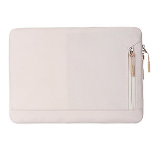 HHH 더블 라인 노트북 케이스 파우치, 14.6인치 아이보리