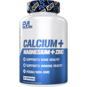 EVLUTIONNUTRITION 칼슘 + 마그네슘 + 아연 타블렛, 1개, 60정