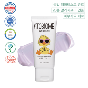 아토바이옴 아기 유아 어린이 키즈 베이비 어린이 민감성 무기자차 선크림 SPF50+ PA++++, 1개, 50ml