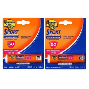 Banana Boat 바나나 보트 스포츠 SPF 50 선스크린 립밤 4.25g 2팩 Sunscreen Lip Balm