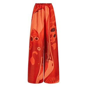 페라가모 실크 팔라초 팬츠, 레드계열, Italy 38(KR 44)