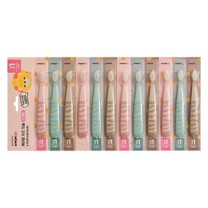 케이맘 키즈 칫솔 1단계, 퍼스트민트 + 퍼스..., 12개입, 1세트