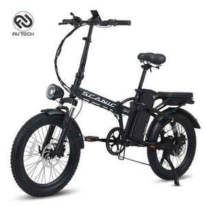 AU테크 스카닉 M20 MAX 바팡모터 최대 850W 접이식 전동 전기자전거 48V 10Ah 블랙(무광) 50.8cm(20인치)