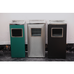 트람쥐 야외 분리 수거함 재활용 쓰레기 휴지 통, 내부 배럴스퀘어 블랙 24X24X61, 1개