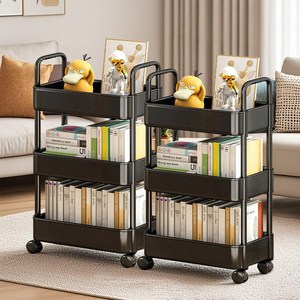 Tiger Pavilion 다기능 수납 트롤리 3단, 블랙, 3단, 2개