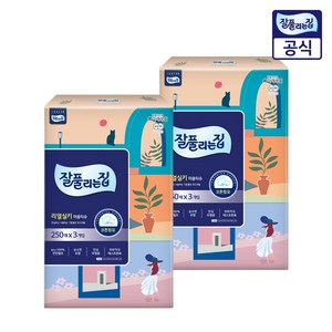 잘풀리는집 천연펄프 미용티슈 2겹, 250매입, 6개