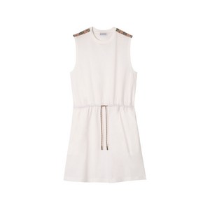 버버리 체크 트리밍 저지 드레스, 화이트계열, Mid standard XS(KR 44)