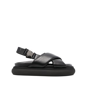 몽클레르 몽클레어 크로스 스트랩 가죽 샌들, Europe 41(KR 265), 블랙계열