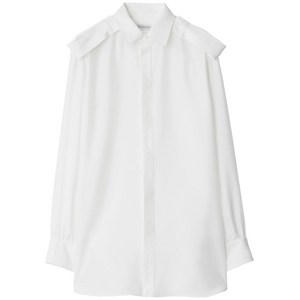 버버리 실크 긴소매 셔츠, 화이트계열, UK 6(KR 44-55)