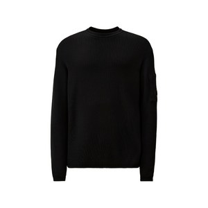 C.P.컴퍼니 로고 패치 크루넥 스웨터, 블랙계열, Standard L(KR 105)