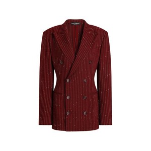 돌체앤가바나 스트라이프 더블 브레스티드 블레이저, 레드계열, Italy 42(KR 55)