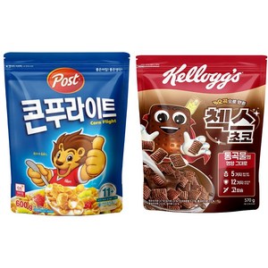 시리얼 2종 켈로그 첵스초코 570g 1개 + 포스트 콘푸라이트 600g 1개