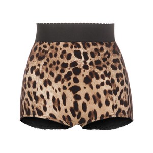 돌체앤가바나 레오파드 프린트 하이웨이스트 팬티, 브라운계열+블랙계열, Italy 40(KR 44)