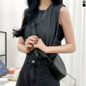 티데일리 여성용 데일리 트임 크롭 조끼 민소매 베스트
