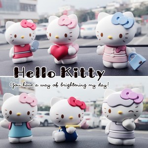 Hello kitty 헬로키티 차량 장식 피규어 장식품 6종세트, 1개, 하트6종