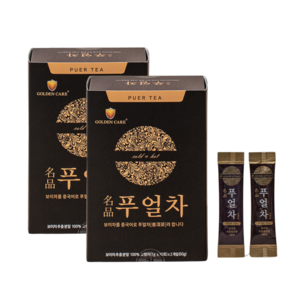 [골든케어] 명품 푸얼차 중국 운남성 보이차 추출 발효 분말 스틱 가루 20배 고농축
