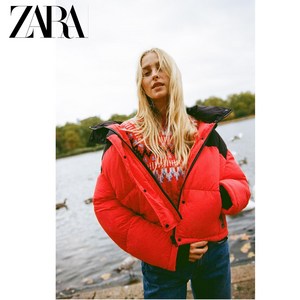 ZARA 자라 워터프루프 숏패딩 레드점퍼