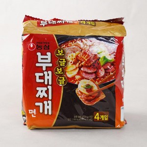 농심 보글보글 부대찌개면 127g 4개