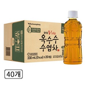 광동옥수수수염차 그린 무라벨, 330ml, 40개