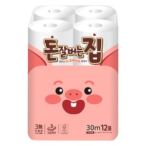 돈잘버는집 천연펄프 3겹 롤화장지