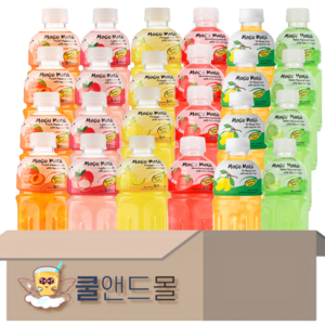 [쿨앤드몰] 모구모구 6종혼합 복숭아4+리치4+파인애플4+딸기4+망고4+멜론4, 320ml, 24개