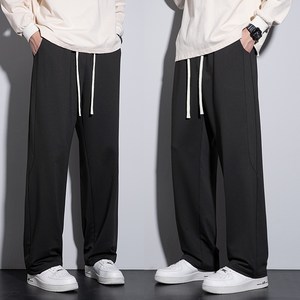 1+1남성용 트레이닝바지 데일리 세미 와이드 스판 밴딩 슬랙스 바지 2장세트 베이잉