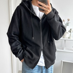 [왕후드/탄탄소재]M어센틱 오버 후드집업 구김 늘어짐 적은 투웨이지퍼 간절기 집업후드 남녀공용 데일리룩