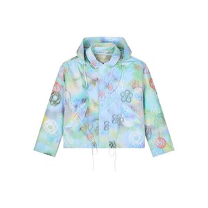 겐조 플로럴 프린트 퀼팅 패딩 재킷, 블루계열+그린계열, Standard L(KR 105)