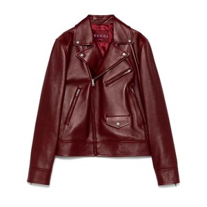 구찌 leather biker jacket