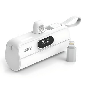 SKY 필 X13 Pro PD 케이블 휴대용 미니 LED 도킹형 보조배터리 5000mAh C타입 20W