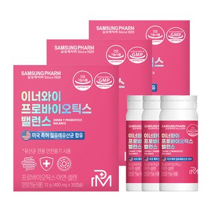 삼성제약 이너와이 프로바이오틱스 밸런스 질유래유산균, 30정, 3개