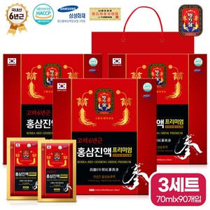 명기삼 고려6년근 홍삼진액 프리미엄 + 쇼핑백, 2.1L, 3개