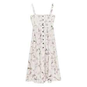 디올 플로럴 프린트 미디 드레스, 베이지계열+바이올렛/보라계열, FR 38(KR 55)