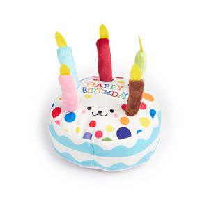 엘유엔 강아지 고양이 생일 케이크 장난감 삑삑이, 1개, 블루