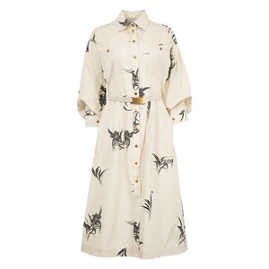 몽클레르 플로럴 프린트 코튼 드레스, 베이지계열, Italy 40(KR 44)