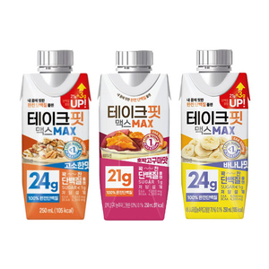 테이크핏 맥스 250ml 바나나맛 8개+ 호박고구마 8개 + 고소한맛 8개, 24개