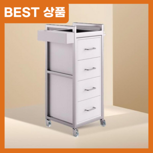 굿트렌드 미용실 트레이 이동식 미용 츄레이 가위 정리대 거치대 카트 웨건 트롤리 추레이, 화이트