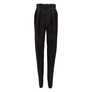 생로랑 플리츠 프런트 스트레이트 팬츠, 블랙계열, France 38(KR 66)