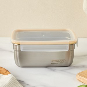 [모던하우스] 뉴강력밀폐 스텐락 직사각 2000ML 옐로우, 1개