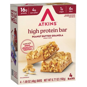 앳킨스 하이 프로틴 바 피넛 버터 그래놀라 4개입, 192g, 1개