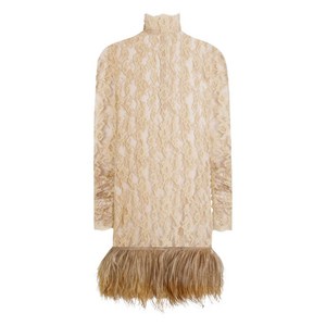 돌체앤가바나 레이스 페더 미니 드레스, 베이지계열, Italy 50(KR 88)